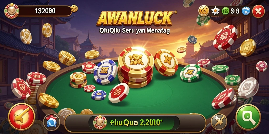 Tampilan menarik dari gameplay permainan QiuQiu AWANLUCK.