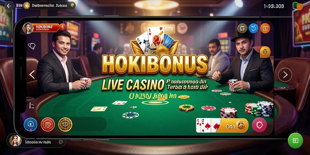 Tampilan gameplay Live Casino yang menegangkan di HOKIBONUS.