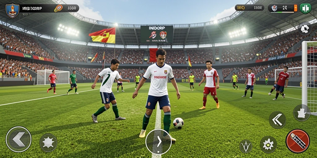 Tampilan gameplay INDORP saat pertahanan dan serangan yang intens.