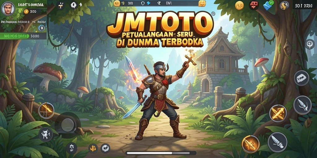 Screenshot gameplay <strong>JMTOTO</strong> yang menampilkan petualangan di dunia terbuka.