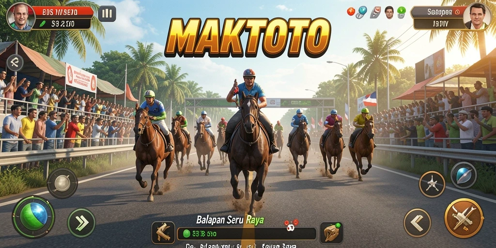Tampilan gameplay racing yang mendebarkan dalam MAKTOTO.