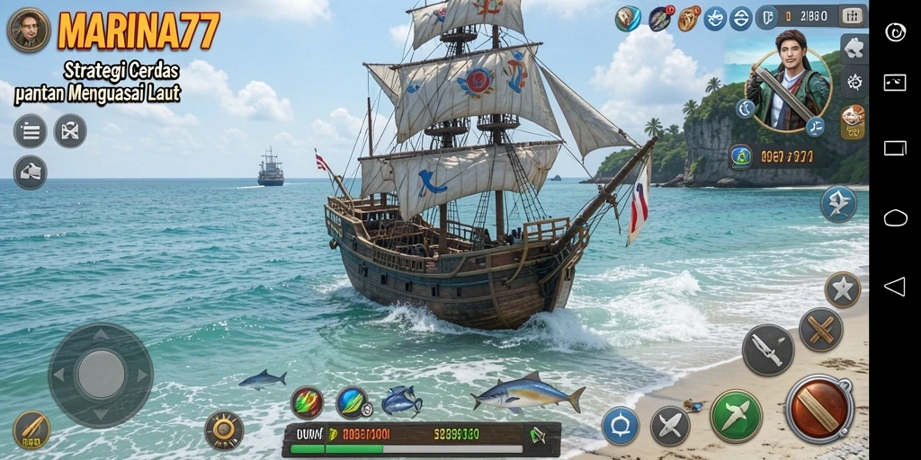 Screenshot MARINA77 menunjukkan pertempuran strategis yang mendebarkan.
