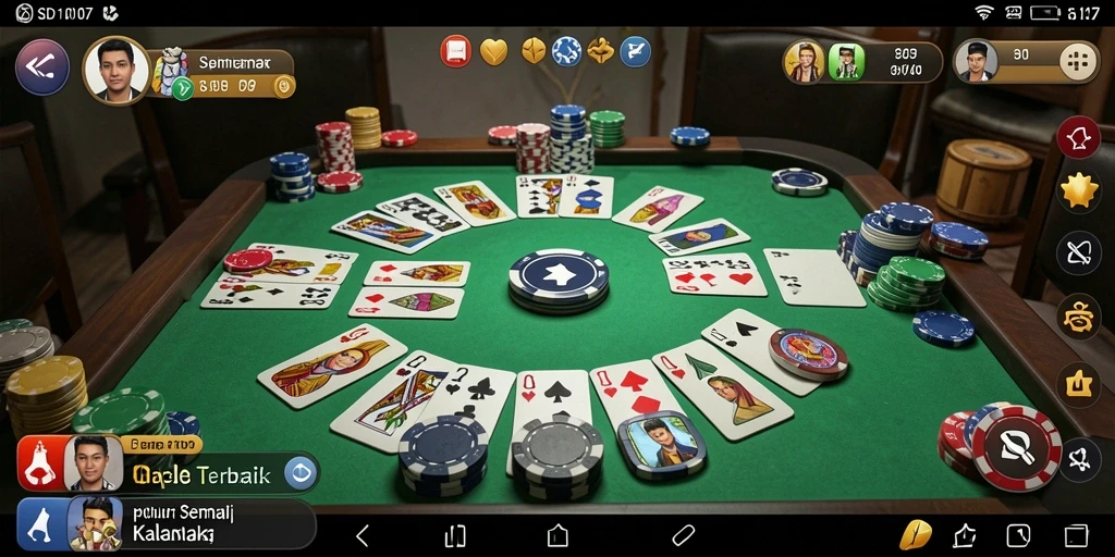 Screenshot SD107 menampilkan gameplay seru Gaple yang penuh tantangan.