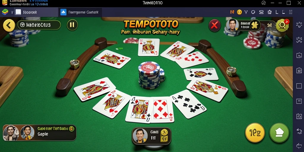 Tampilan gameplay seru dalam permainan Gaple TEMPOTOTO.