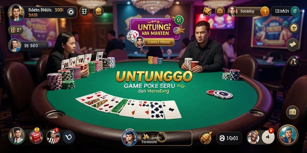 Tangkapan layar UNTUNGGO menunjukkan pemain bersaing dalam permainan Poker.